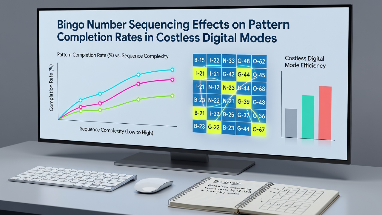 Comparative chart showing pattern completion timelines across sequential and random bingo number sequences