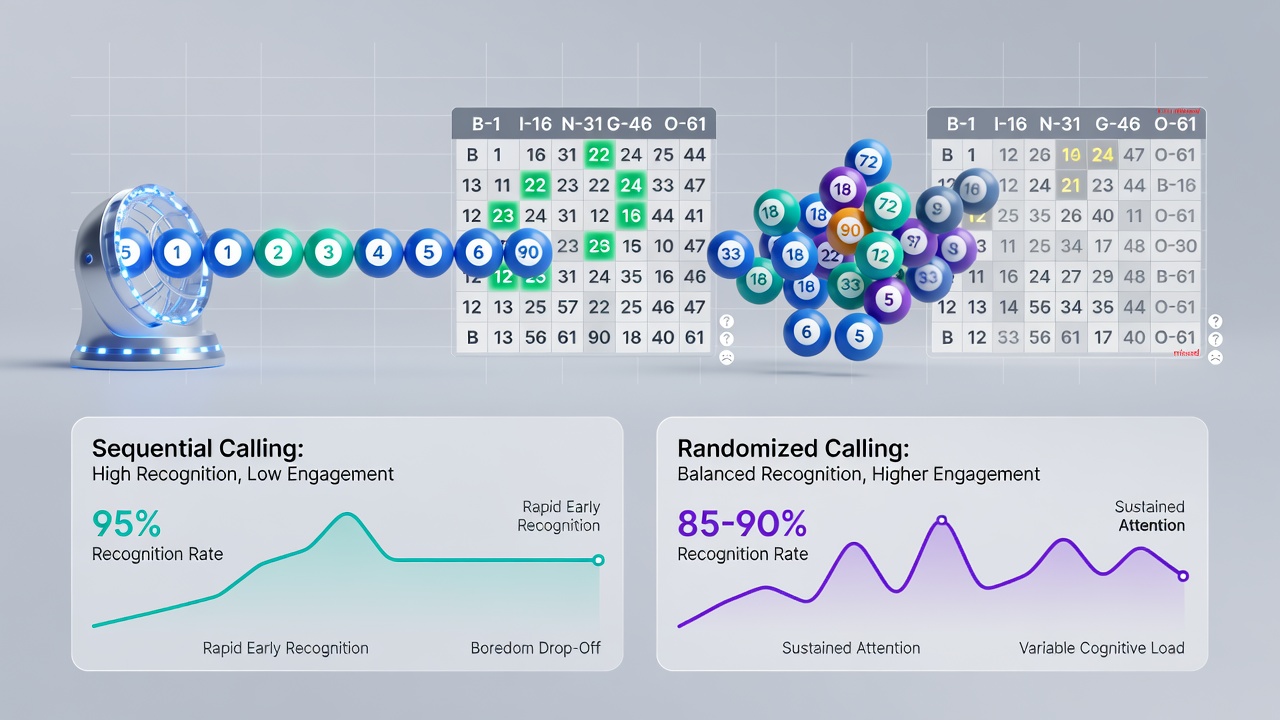 Close-up view of bingo card grids in a free-to-play app highlighting number recognition during sequential calls
