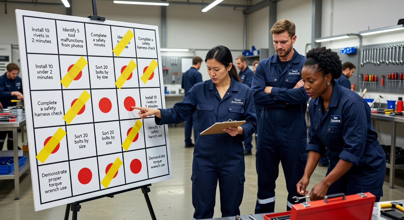 Close-up of a bingo card nearly covered, with just a few numbers left in the final tense moments of a Coverall round